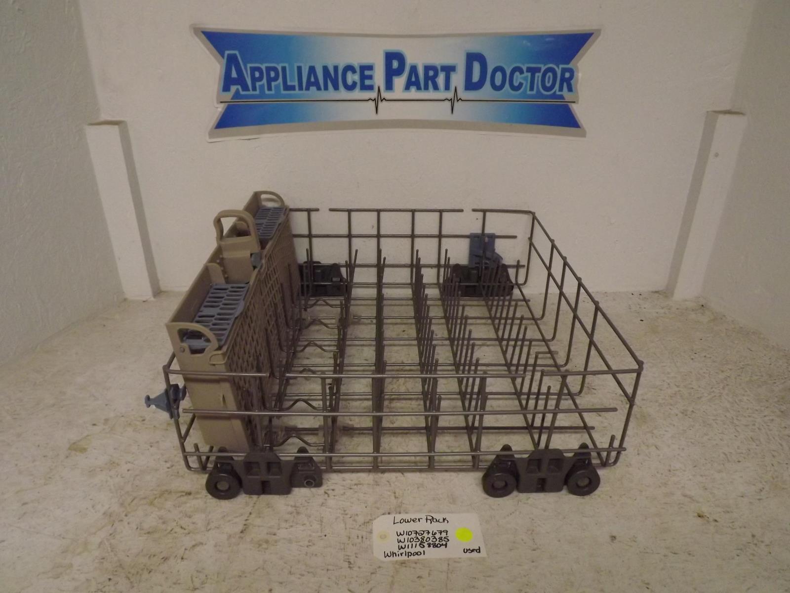 Whirlpool Dishwasher W10727679 W10380385 Lower Rack Used Whirlpool Dishwasher W10727679 W10380385 Lower Rack Used